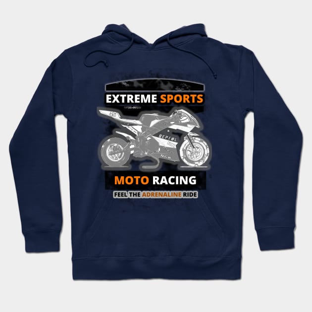 Feel the Adrenaline Ride - Motor Racer Hoodie by tatzkirosales-shirt-store